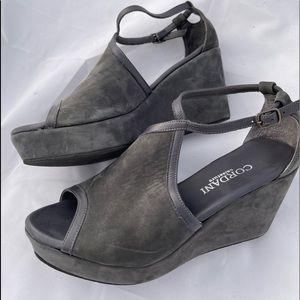 Cordani Grey Suede Wedge Sandal